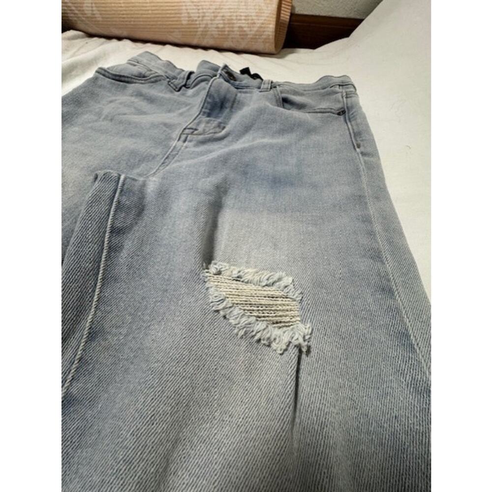 Kendall + Kylie Jeans Icon High Rise Straight Leg Distressed Light Wash 5/27 - Picture 6 of 8